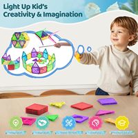 Blocs de construction magnétiques 26 pièces, ensemble de construction magnétique éducatif en plastique STEM, certifié EN71, personnalisé pour enfants