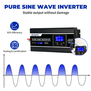 DC <span class=keywords><strong>12V</strong></span> 24V à <span class=keywords><strong>220V</strong></span> 230V <span class=keywords><strong>Onduleur</strong></span> solaire de voiture Onde sinusoïdale pure avec 4000W Puissance de crête 60Hz Fréquence de sortie Écran LCD - Product Image 4