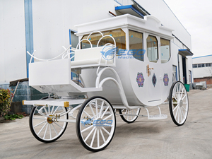 รถม้าไฟฟ้าดีไซน์คลาสสิคสีขาวลายเรโทร สำหรับ 4-6 คน แบบรถเจ้าหญิงหรูหรา  สีสั่งทำพิเศษสำหรับขาย - Product Image 4