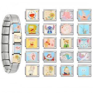 Wholesale Italian Charm <b>Bracelets</b> Cute Cartoon Module Pendant <b>Bracelet</b> Fashion 9mm Stainless Steel <b>Bracelet</b> DIY Jewelry Gifts - Product Image 1