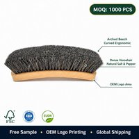Brosse de nettoyage pour chaussures en crin de cheval naturel, brosse à chaussures en bois cintrée, brosse de soin pour cuir brun foncé