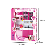 Ensemble de cuisine miniature en plastique pour filles, jeu de simulation de cuisine avec lumière et musique, jeu de rôle pour enfants, cadeau