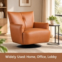Fauteuil pivotant moderne en cuir, confortable et rotatif, pour salon, hôtel ou maison