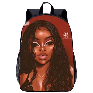 Sevimli çocuklar sırt çantası oem sırt çantası seksi kız çocuk okul çantası toptan özel dijital 3D afrika baskı sırt çantası