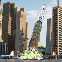 EPT 711+PCS Blocs de construction de fusée spatiale avec lumière et pulvérisation de brume, ensemble de construction STEM, lanceur de fusée détachable, cadeau pour enfants