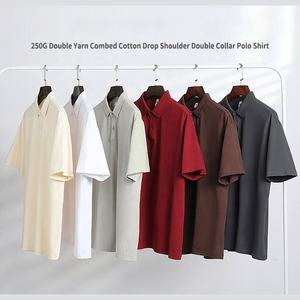 Camiseta de Golf para Hombre 2025, 100% Algodón, Cuello Clásico, Logotipo Bordado, Manga Corta, 250gsm, Cuello Extra Grande - Product Image 2