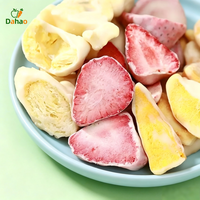 Fraises, mangues et durians lyophilisés avec enrobage chocolaté, goût sucré, préservés dans l'eau, emballage en vrac, snacks exotiques