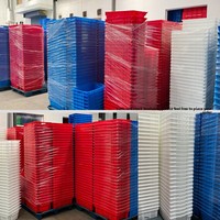 Caisses en plastique haute résistance et durables, couleur personnalisée, pour stockage frigorifique, abattoir, transport de viande fraîche/congelée