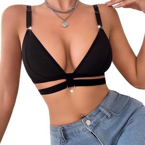 Sujetador Triangular para Mujer con Tirantes Ajustables y Cierre Doble en la Espalda, Diseño de Espalda Hermosa, Ropa Interior - Product Image 1
