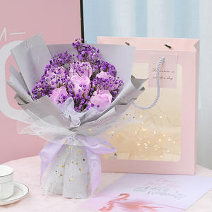Nueva gran oferta <span class=keywords><strong>6</strong></span> rosas secas Babybreath Bouquet Girl Friend regalo de San Valentín jabón ramo/regalos del Día de la madre - Product Image 5