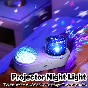 USB Ocean Wave meduse Light proiettore Star Night per bambini lampada a Led a 360 gradi rotante con Timer camera da letto con proiezione stellata - Product Image 3