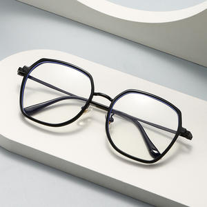 Yc20054 C1 Montures de lunettes rectangulaires pour femmes, monture complète en plastique et métal, protection anti-lumière bleue, verres plats, Taizhou - Product Image 2