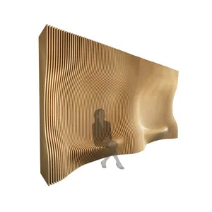 Œuvres d'art paramétriques personnalisées en usine Décoration murale en bois Design Sculpture Arts