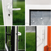 Porte d'entrée à battant en aluminium à rupture de pont thermique de style européen, triple vitrage, porte isolante à économie d'énergie pour villa