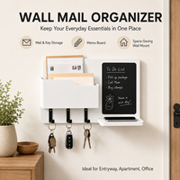 Organisateur mural pour courrier avec tableau noir et étagère pour téléphone, support de rangement pour lettres et documents pour l'entrée, décoration murale pour la maison
