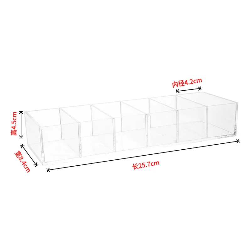 Estojo compacto para maquiagem, conjunto de 6 espaços para exibição de maquiagem acrílica, organizador para sombra de olhos