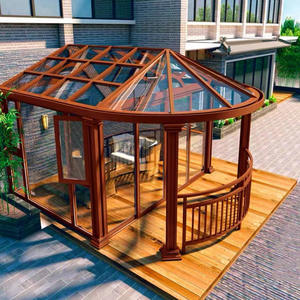 Pergola de jardin autoportante en <span class=keywords><strong>aluminium</strong></span> à prix compétitif, avec toit en verre trempé, pour toutes les saisons, idéale pour villa et appartement - Product Image 6
