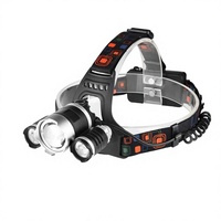 Lampe frontale rechargeable par USB à 3 LED, lampe torche frontale, lampe frontale zoomable, étanche, pour le camping, la randonnée, l'exploitation minière