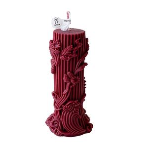 Bougie parfumée haut de gamme rétro maison romantique avec colonne romaine sculptée en vigne pour mariages et ornement transfrontalier - Product Image 1