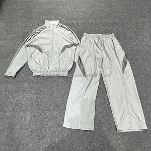 Servicio OEM, Conjunto de Chaqueta Cortavientos Personalizada, Ligera, Impermeable, de Nailon, con Cremallera, Conjunto de Chaqueta y Pantalones, Chaquetas Cortavientos 100%, Trabajo en Paneles - Product Image 1