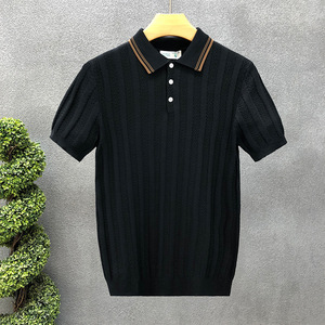 Chemise Homme en Tissu Dobby Tricoté à Manches Courtes, Blanc, Soie Glacée Légère et Respirante 180g, Tenue Formelle d'Été - Product Image 2