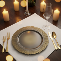Assiettes de Présentation en Gros 13 Pouces en Plastique PP de Luxe, Motif Personnalisé, Durables et Réutilisables pour Hôtels, Anniversaires, Événements Nuptiaux