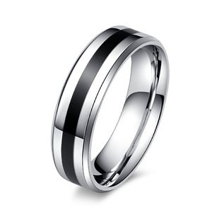 Titanium Steel <b>Ring</b> Geometric Design Unisex Fashion Jewelry Gift Occasion K-R062 - Product Image 1