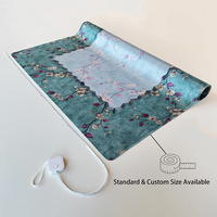 Tapis de table de mahjong antidérapant avec base en caoutchouc durable, pliable, pour le jeu et le transport, avec pochette de rangement, 80 cm x 80 cm, pour joueurs