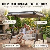 Housse de balançoire d'extérieur imperméable anti-UV pour patio, housse de chaise suspendue de patio, housse de chaise à bascule de jardin avec fenêtres