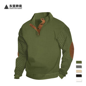 Suéter de manga larga para hombre con diseño de cuadrados en patchwork, top informal para uso de ocio. - Product Image 4