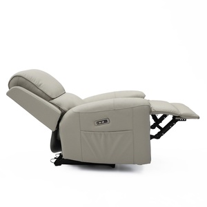 סט ספות ריקליינר חשמליות מעור מודרני של Geeksofa, 3+2+1, עם שולחן מתקפל לסלון - Product Image 6