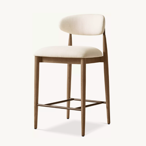 Chaise haute Mobilier d'intérieur Cadre en bois <span class=keywords><strong>Tabouret</strong></span> de <span class=keywords><strong>bar</strong></span> en <span class=keywords><strong>tissu</strong></span> - Product Image 3