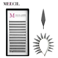Meecil Nouvelle Arrivée Premade Volume Fans Soft Fluffy Comic Spire Lash Premade Fans Feathered Dark Matte Lash Extensions
