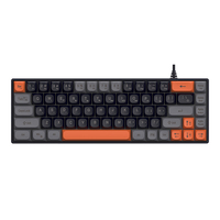Clavier de jeu à membrane filaire USB Keywin ZK768, 60 %, tricolore, 68 touches, avec connecteur USB Type-C détachable, Plug and Play, LED