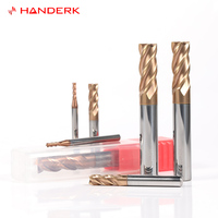 HANDERK, venta al por mayor, fresa de extremo de carburo de 12mm, longitud estándar 55HRC, fresa, fresas planas de 4 flautas