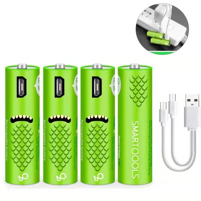 Unique Design 4 Pack Micro USB Port AA Battery 1.2V NI Mh Rechargeable AAA 1000Mah Battery Android Cable Charging Good Quality
