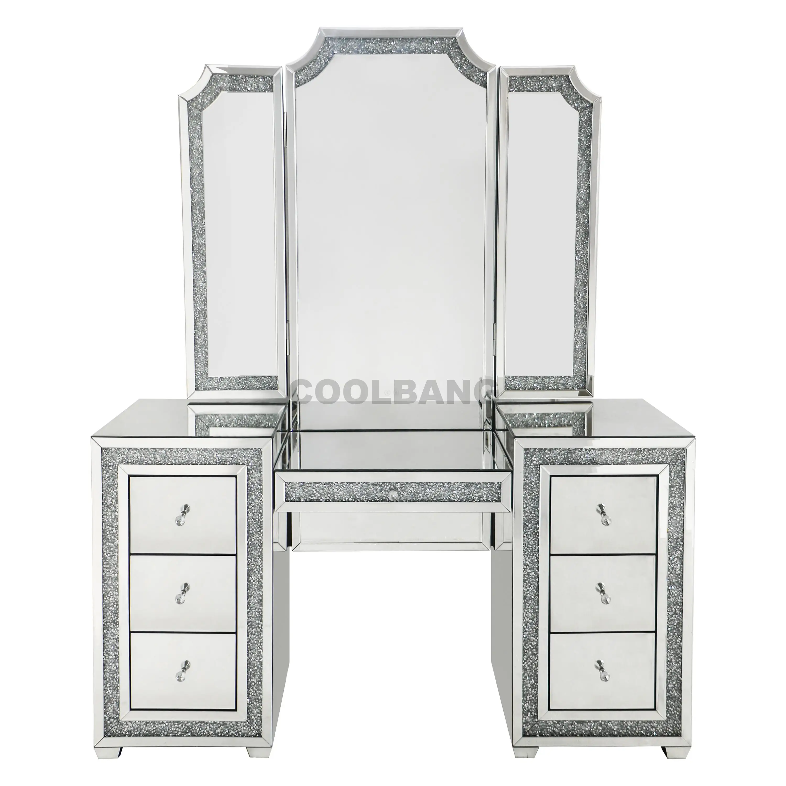 Luxury Modern RGB Dressing table Bedroom Furniture Hollywood Makeup Dressing Vanity Table with Lighted Mirror