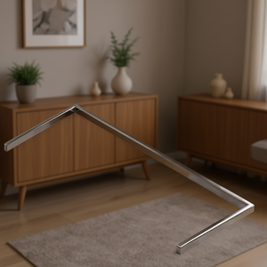 Cadre en chrome poli en forme de C 40x100 pour armoires de salon - Product Image 2