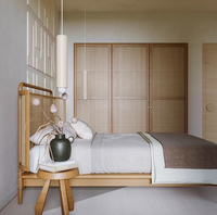 Lit double de luxe créatif pour chambre principale, style nordique hôtelier