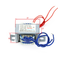 Transformateur de puissance EI 2W personnalisé 220V/380V/110V vers 9V/12V/15V/18V/24V/110V 2VA, double sortie de tension audio, isolation en cuivre