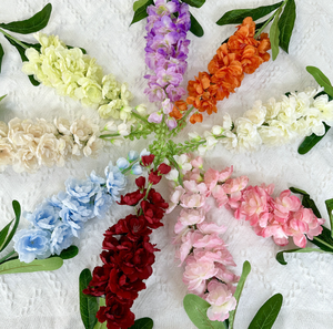 J-0605 di alta qualità a stelo singolo artificiale Delphinium fiori di seta Delphinium bianco alla rinfusa per la decorazione della casa di nozze - Product Image 4