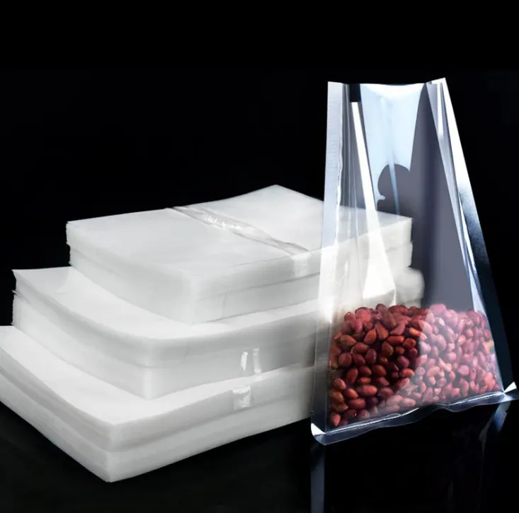 Kustom Dicetak Sereal Makanan Kering 3 Sisi Segel Makanan Kelas Nilon Kantong Transparan Plastik Tas Kemasan Vakum Tas Nilon
