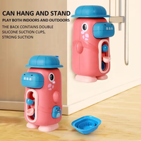 Jouet de bain amusant pour enfants : Roue à eau rotative avec animaux (hippopotame, canard jaune) en plastique à ventouse, jouet éducatif, cadeau pour enfants