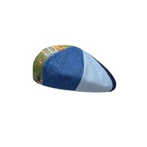 Color-blocked Korean Style Octagonal <b>Beret</b> For Women Summer Breathable Cotton Denim Patchwork Hat Female Large Head - Product Image 5