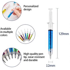 Stylos à bille personnalisés MANMU avec logo, forme de seringue, jaune, pour médecins et infirmières, encre noire 1,0 mm, 13,8 cm, en plastique - Product Image 3