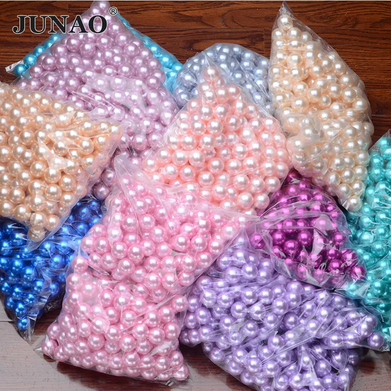 4 6 8 10 12 14 16 18 20mm 30 Color Pink Color Pearl No Hole Loose Plastic Beads Round Pearl for Pearl Machine