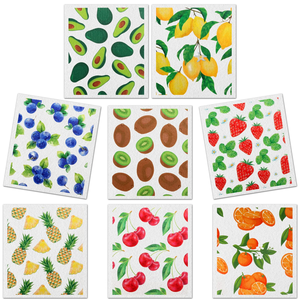 Chiffon à vaisselle en coton de cellulose réutilisable, écologique, design personnalisé, imprimé, chiffon à vaisselle suédois, pour la cuisine et la salle à manger - Product Image 1