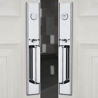 Poignée de porte principale double ouverture en alliage de zinc avec serrure à clé pour entrée principale de maison - Vente directe usine