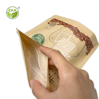 Emballage à fermeture éclair en papier kraft écologique pour accrocher les filtres à café Pla Pochette Stand Up Sacs à fermeture éclair