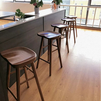 Tabouret de bar commercial minimaliste de style nordique en bois massif, tabouret haut pour comptoir de bar/cafétéria/réception